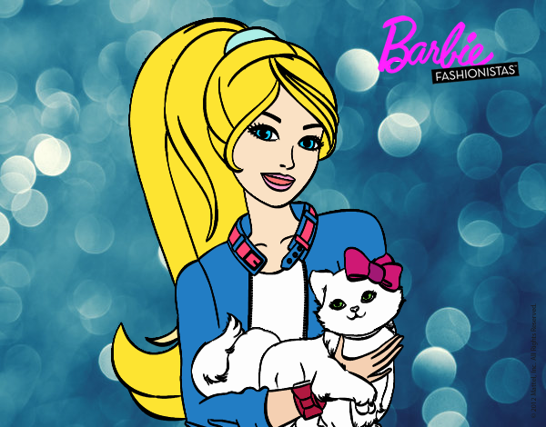 Barbie con su linda gatita