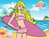 Barbie con tabla de surf