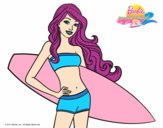 Barbie con tabla de surf