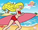 Barbie corre al agua