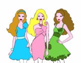 Barbie y sus amigas vestidas de fiesta