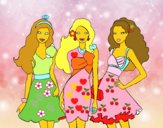 Barbie y sus amigas vestidas de fiesta