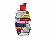 Libros y manzana