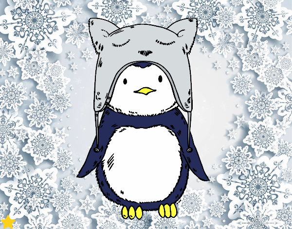 Pingüino con gorrito divertido