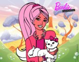 Barbie con su linda gatita