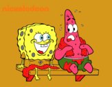 Bob Esponja y Patricio en bañador