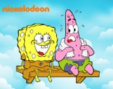 Bob Esponja y Patricio en bañador