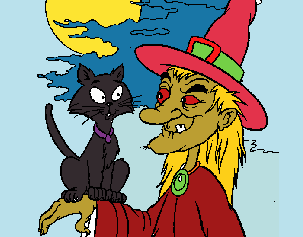 Bruja y gato