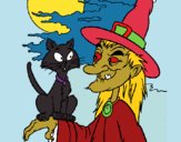 Bruja y gato