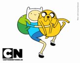 Finn y Jake abrazados