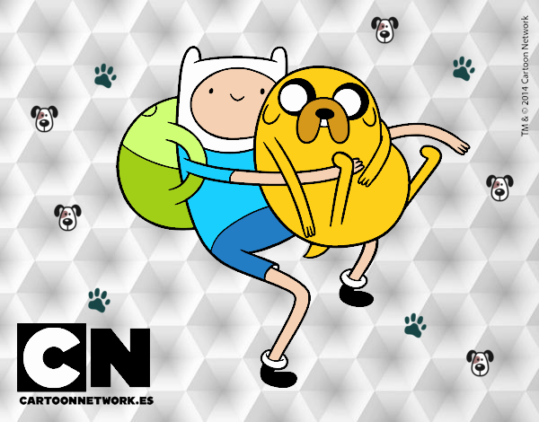 Finn y Jake abrazados