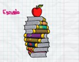 Libros y manzana