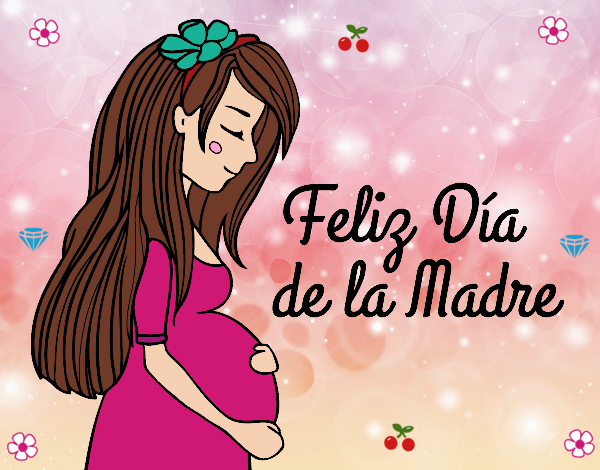 Mamá embarazada en el día de la madre