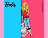 Barbie con cazadora de cuadros