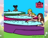 Barbie y sus amigas en el jacuzzi