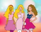 Barbie y sus amigas vestidas de fiesta