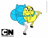 Finn y Jake abrazados