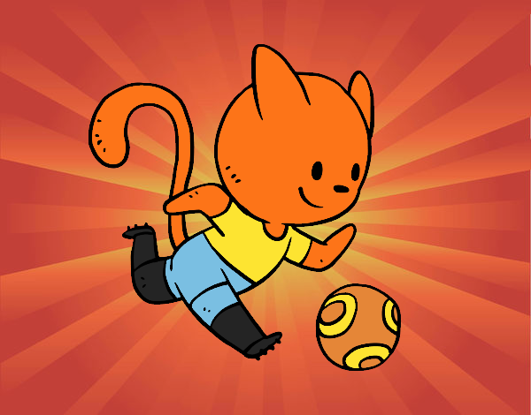 el gato futbolista