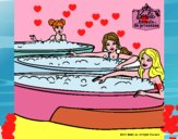 Barbie y sus amigas en el jacuzzi