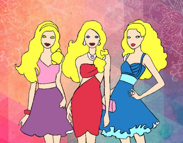 Barbie y sus amigas vestidas de fiesta