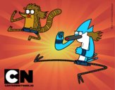 Mordecai y Rigby karatekas