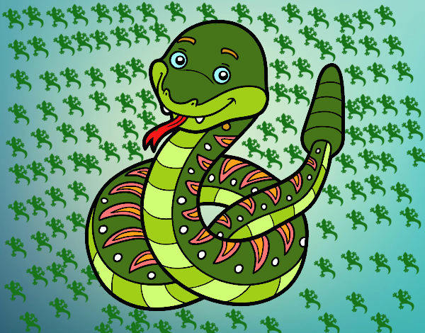 Una serpiente de cascabel