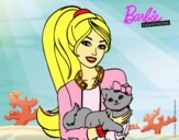 Barbie con su linda gatita