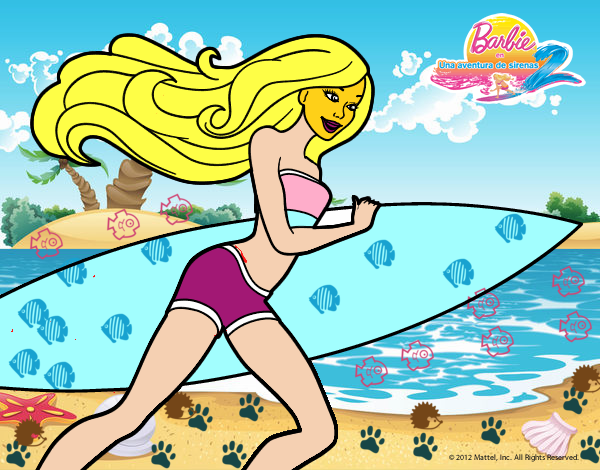 Barbie corre al agua