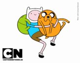 Finn y Jake abrazados