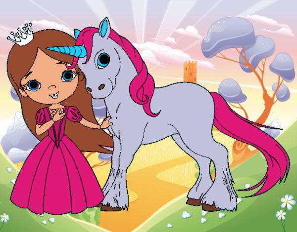 Princesa y unicornio