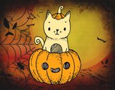 Un gatito de Halloween