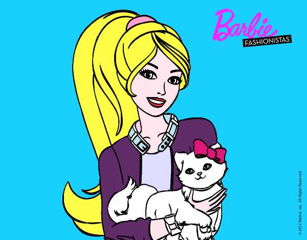 Barbie con su linda gatita