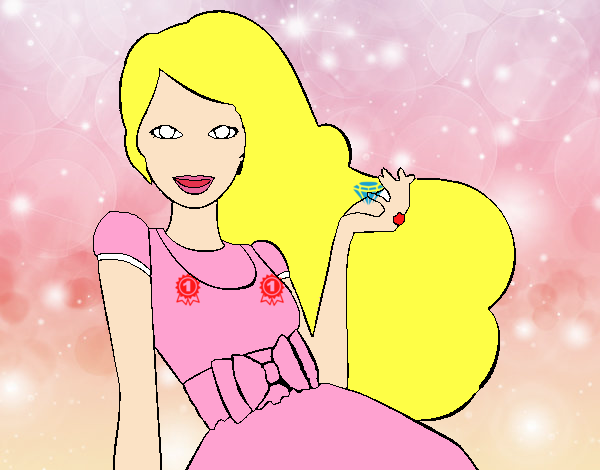 Barbie con su vestido con lazo