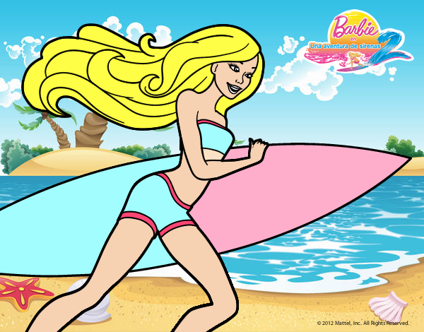 Barbie corre al agua