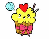 Cupcake kawaii con lazo