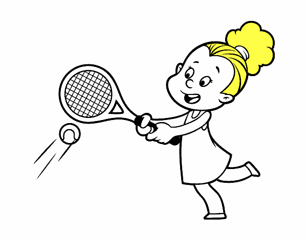 Dibujo de Niña jugando a tenis pintado por en  el día 16-11-19 a  las 14:00:56. Imprime, pinta o colorea tus propios dibujos!