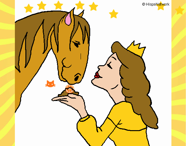 Dibujo de Princesa y caballo pintado por en  el día 16-11-19 a  las 19:50:32. Imprime, pinta o colorea tus propios dibujos!