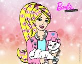 Barbie con su linda gatita