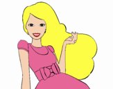 Barbie con su vestido con lazo