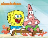 Bob Esponja y Patricio en bañador