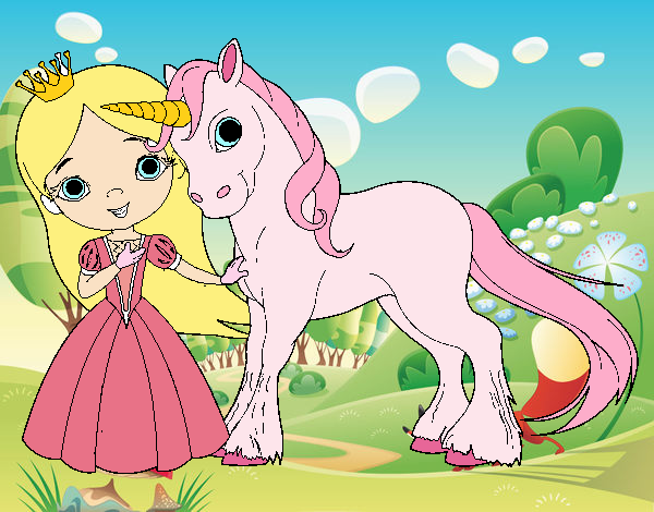 Princesa y unicornio