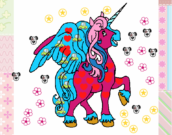 Unicornio con alas