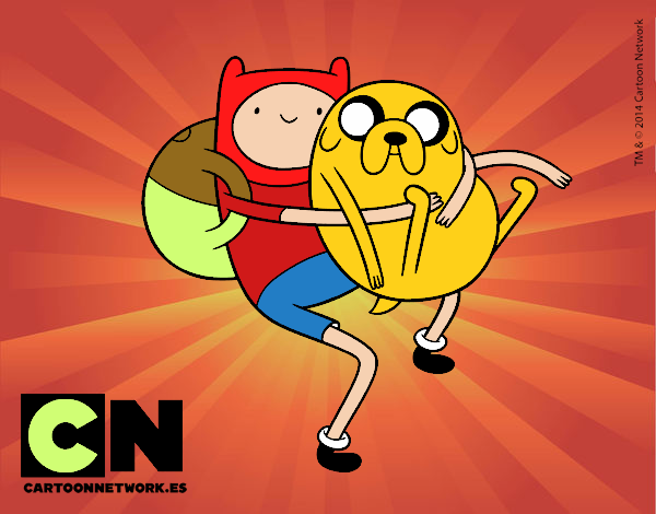 Finn y Jake abrazados