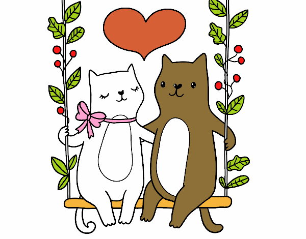 Gatitos enamorados