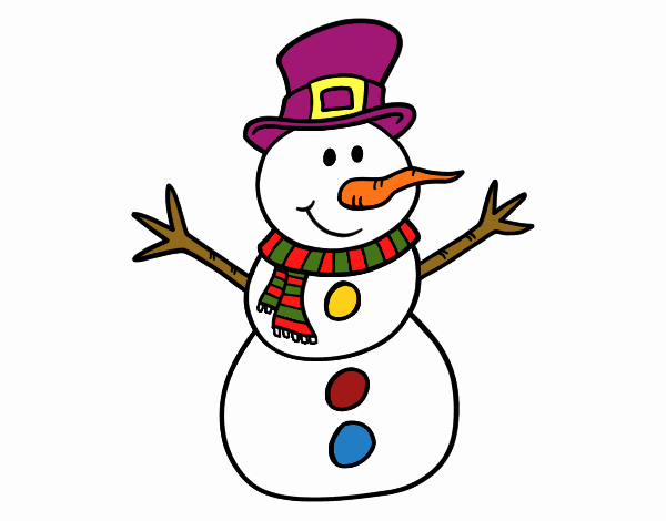 Dibujo de Muñeco de nieve con sombrero pintado por en  el día  25-11-19 a las 18:04:44. Imprime, pinta o colorea tus propios dibujos!