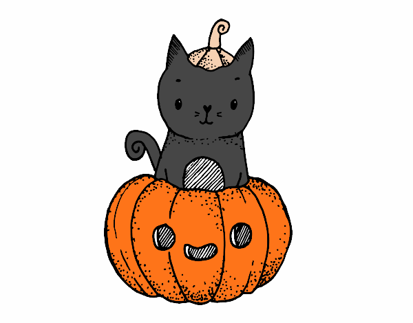 Un gatito de Halloween