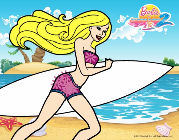 Barbie corre al agua