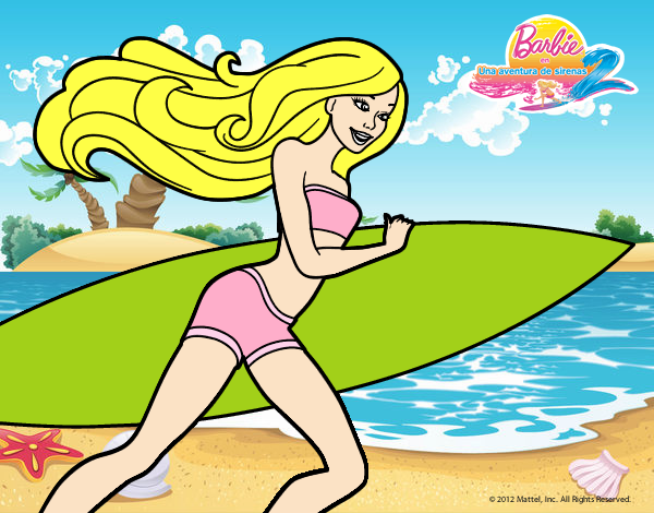 Barbie corre al agua