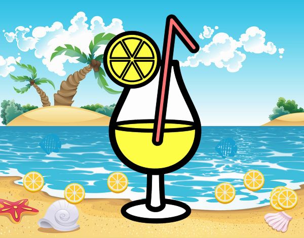 Una  deliciosa bebida refrescante en la playa