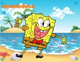 Bob Esponja saludando